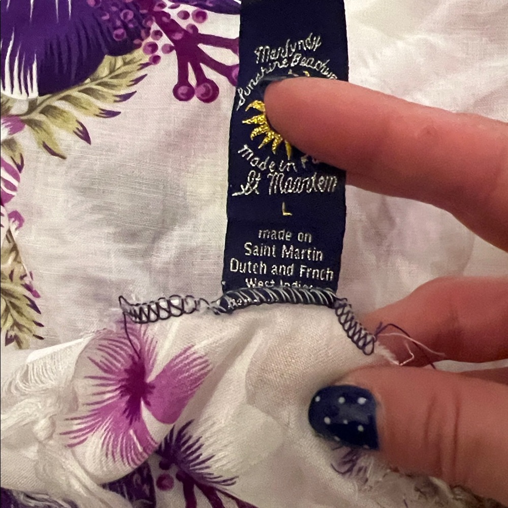 White & Purple Hawaiian Aloha Beach Sarong Wrap OS - Picture 3 of 6
